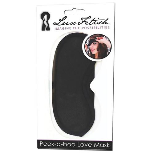 Lux Fetish Peek a Boo  Love Mask - Black