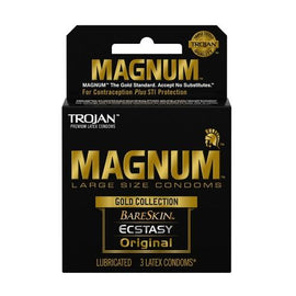 Trojan Magnum Large Size Gold Collection Condoms - 3 Pack