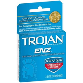 Trojan Enz Armor Spermicidal Lubricated  Condoms - 3 Pack